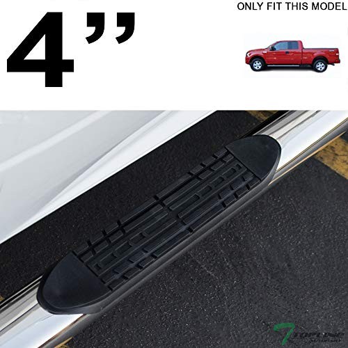 04-08 Ford F150 Super Cab 4″ Running Boards Pair Chrome Ext Cab 2-Full 2-Half