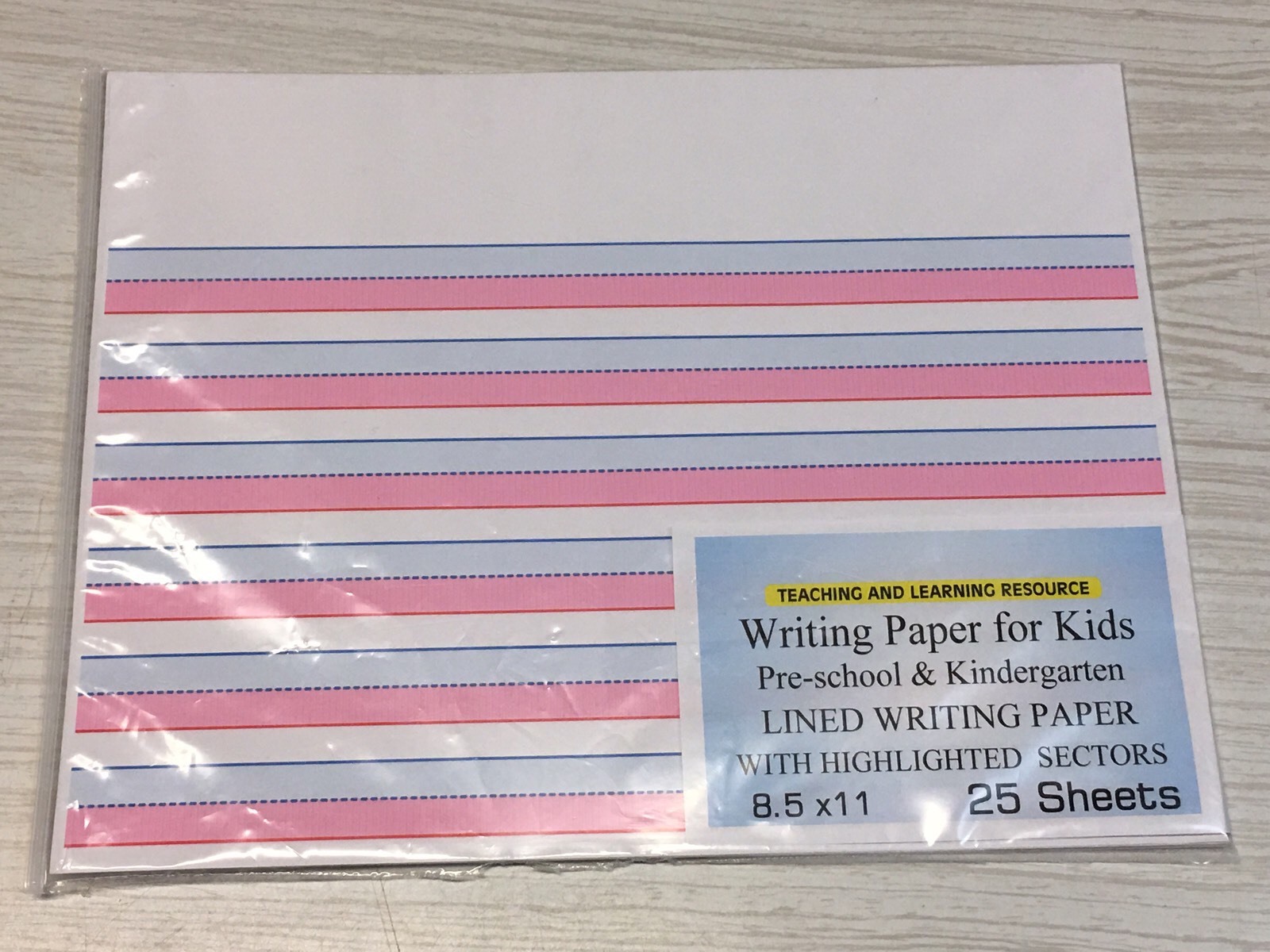 Writing Paper for Kids – Lined Writing Paper Highlighted , 20 lb, 25 sheets