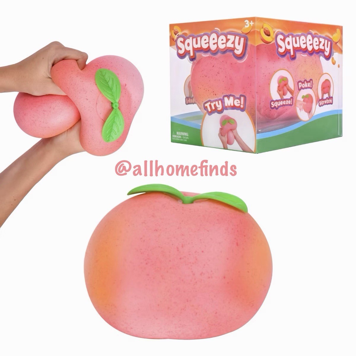 Viral Sunny Days Jumbo Squeezy Peach – Squishy Toy, Stress Relief Sensory Fun 🍑
