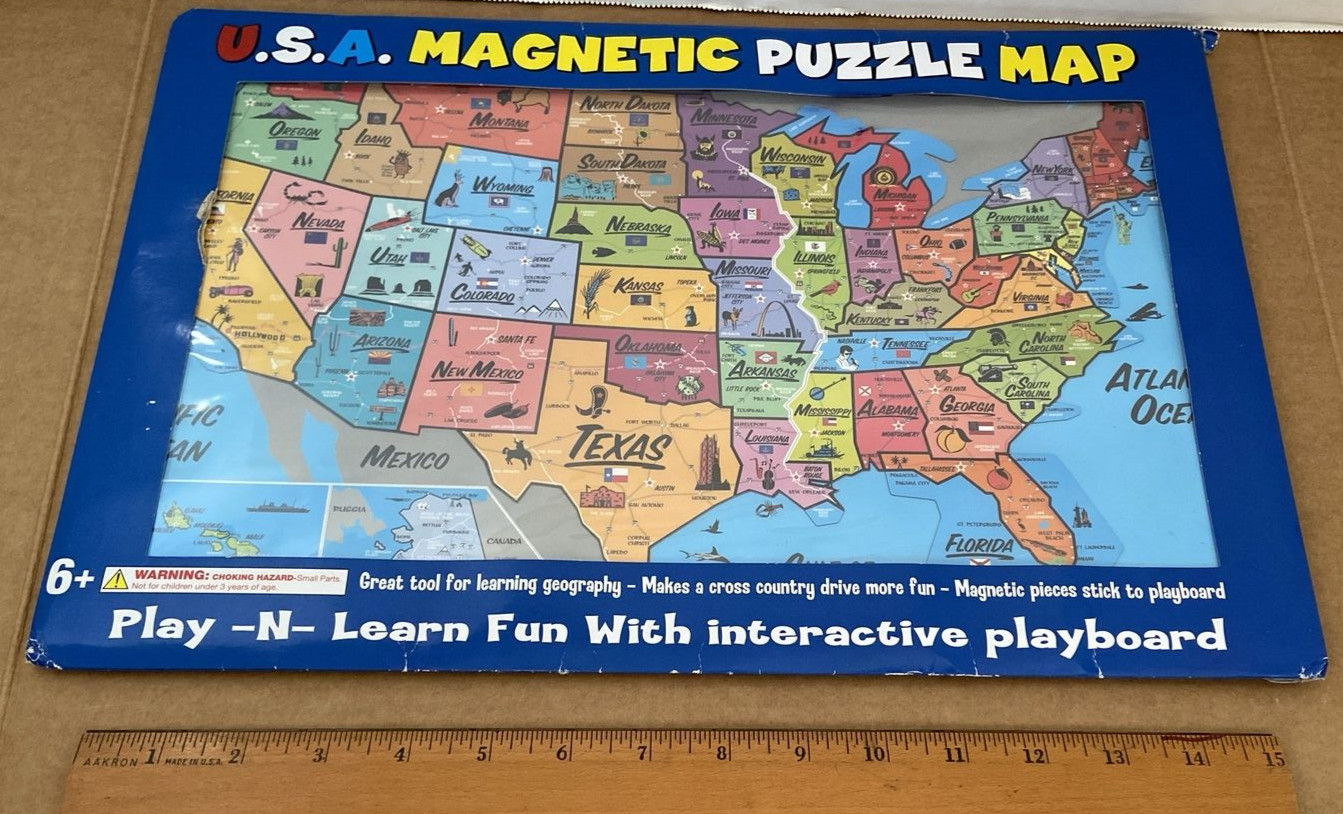 New Ata-Boy USA Magnetic Puzzle Map