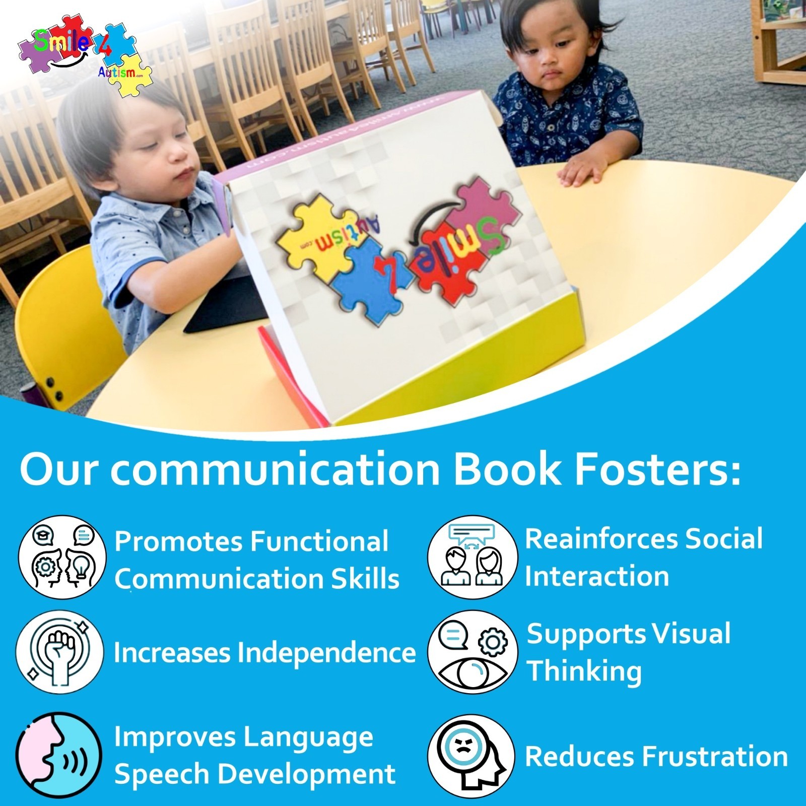 Small Real Visual Communication Book ADHD-Autism Picture Exchange Learning Tool