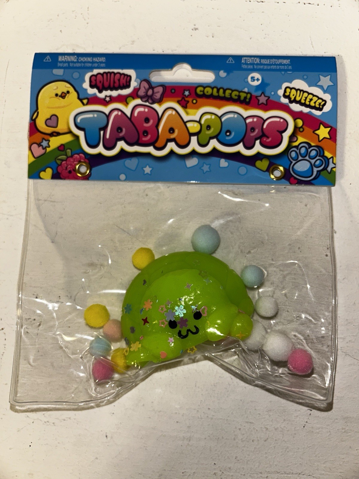 Tabapops Squishy Squeeze Toy, Green Character, Ages 4-7, 8-11 Years
