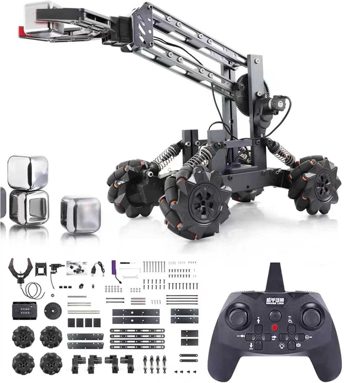 Smart Robot Arm Kit,2-in-1 Science Kits with 4-DOF Robotic Car,Elect…
