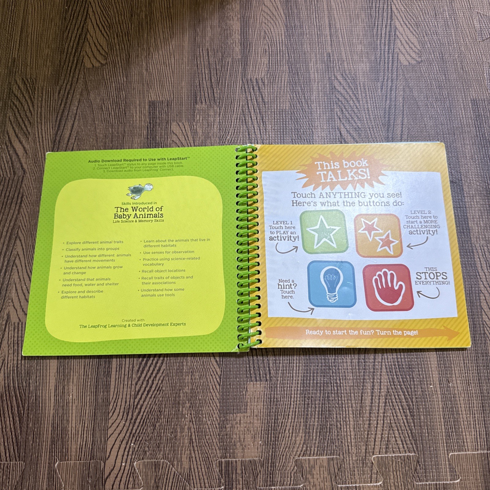 LeapFrog Leap Start Preschool book — THE WORLD OF BABY ANIMALS