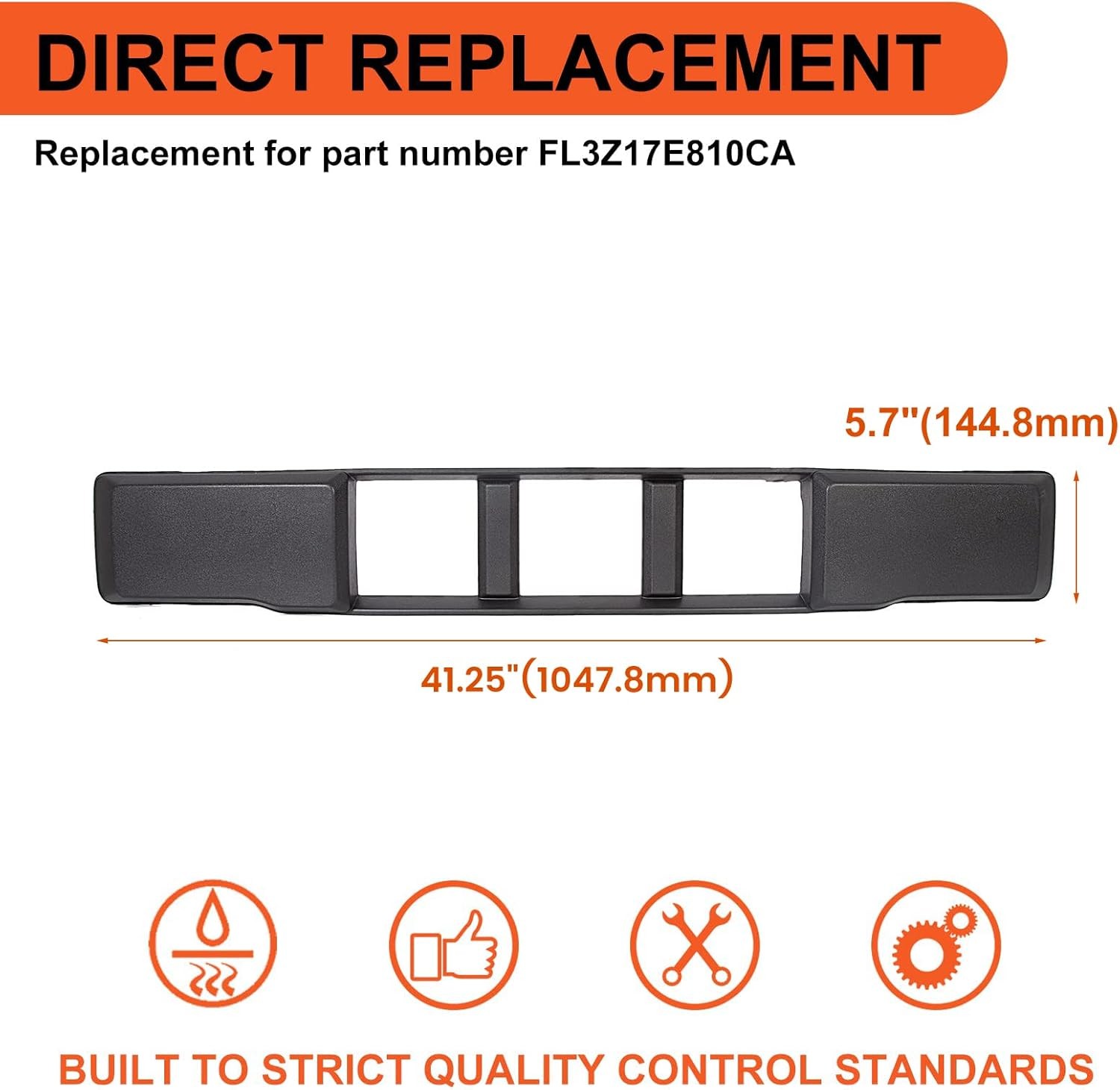 Lower Grille Compatible With 2015-2017 Ford F-150 F150 Front Bumper Lower