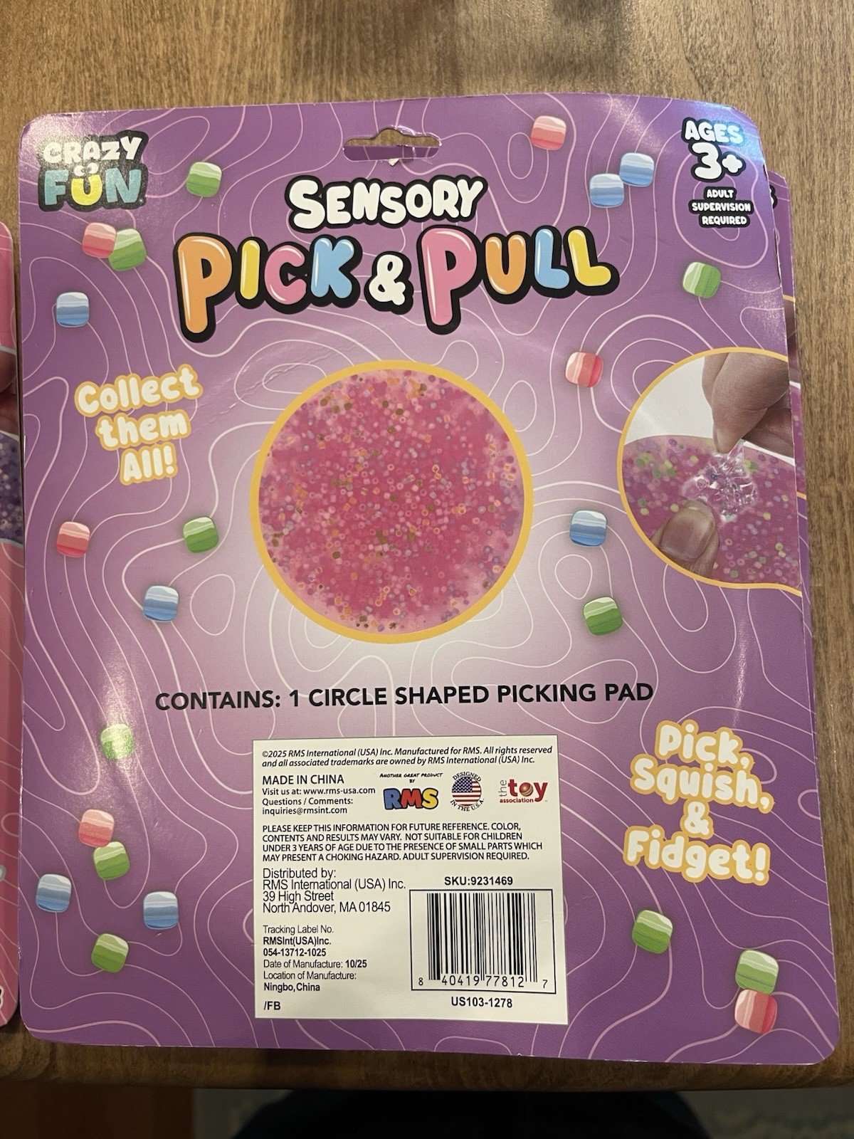 NEW Sensory Pick And Pull Circle Shaped, Pink fidget toy