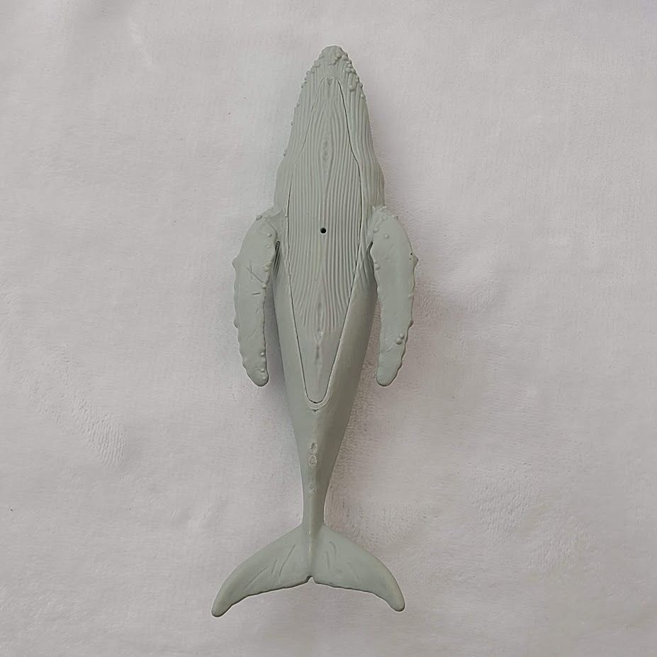 Gray Humpback Whale Figure Unpainted Plastic Ocean Animal Toy