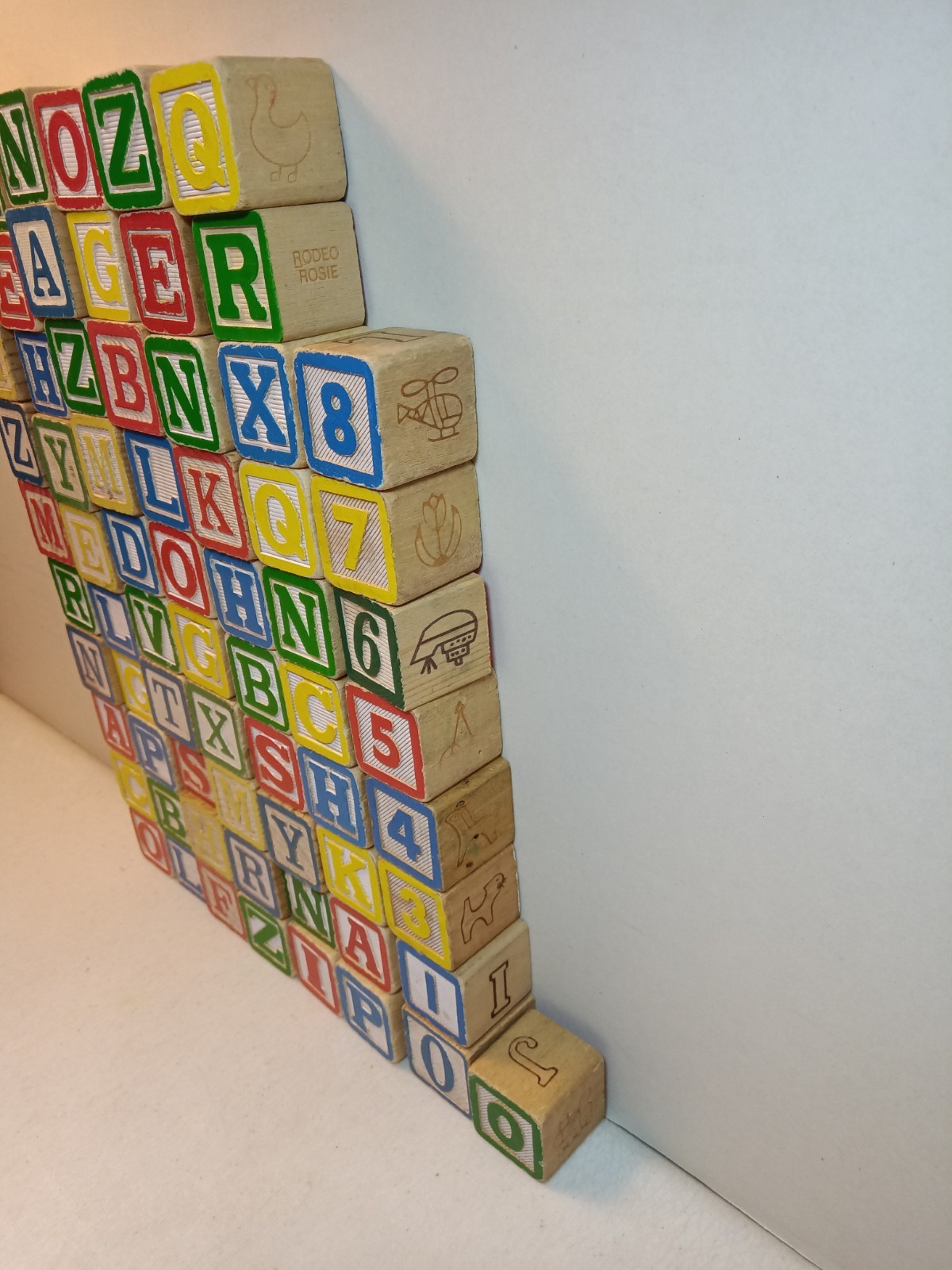VTG Children’s ABC Wooden Block Building Set Of #69 Blocks Includes Numbers