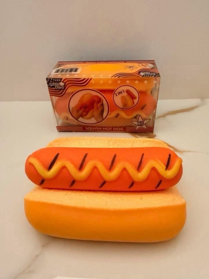 TikTok Viral Sunny Days Squeeezy Squish Hot Dog Sensory Toy Stress Relief