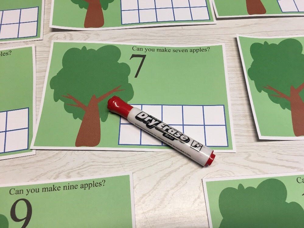 Apple Tree Count – Dry Erase – Laminated Activity Set – Teaching Supplies