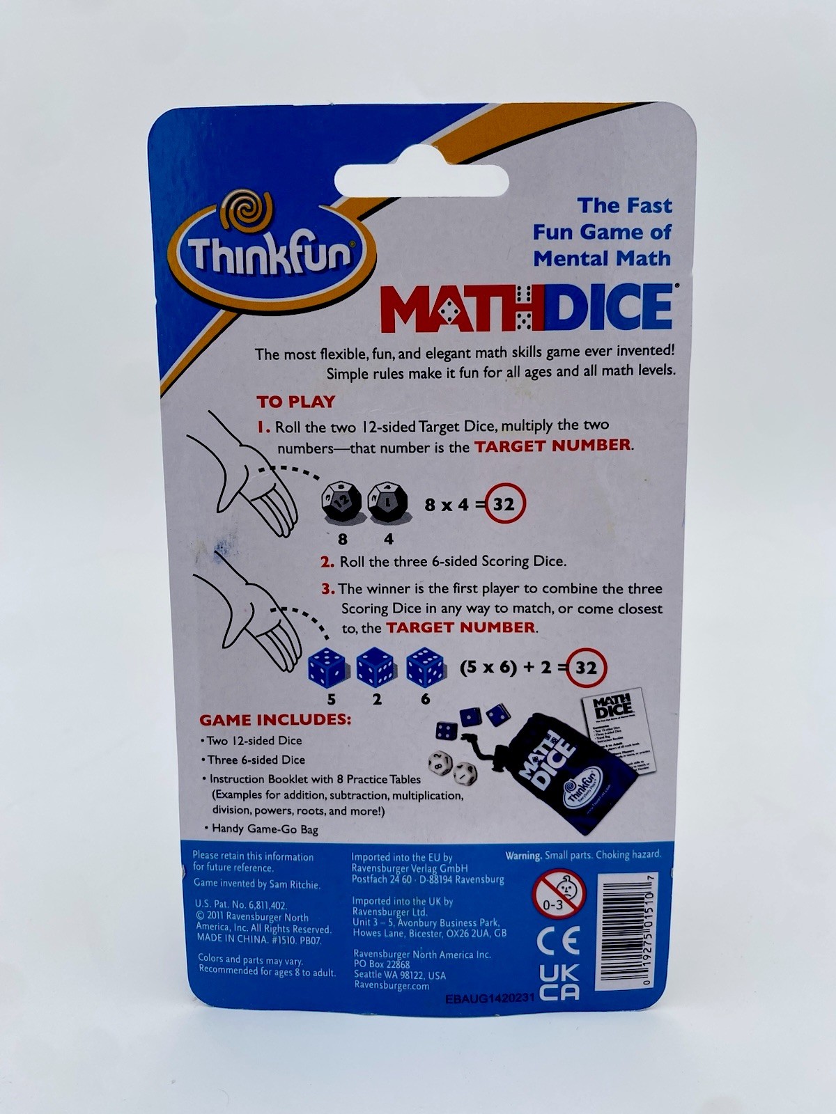 Fun Math Dice Game Mental Math Skills Educational Fun for All Ages New ThinkFun
