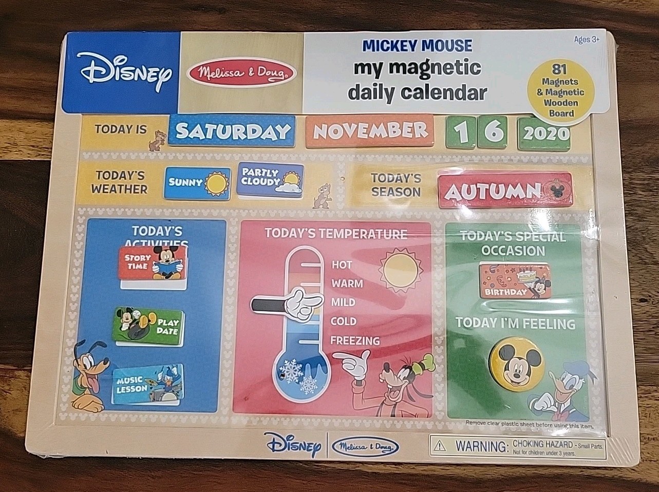 Melissa & Doug DISNEY My Daily Calendar Mickey Mouse Magnetic Wooden Holidays