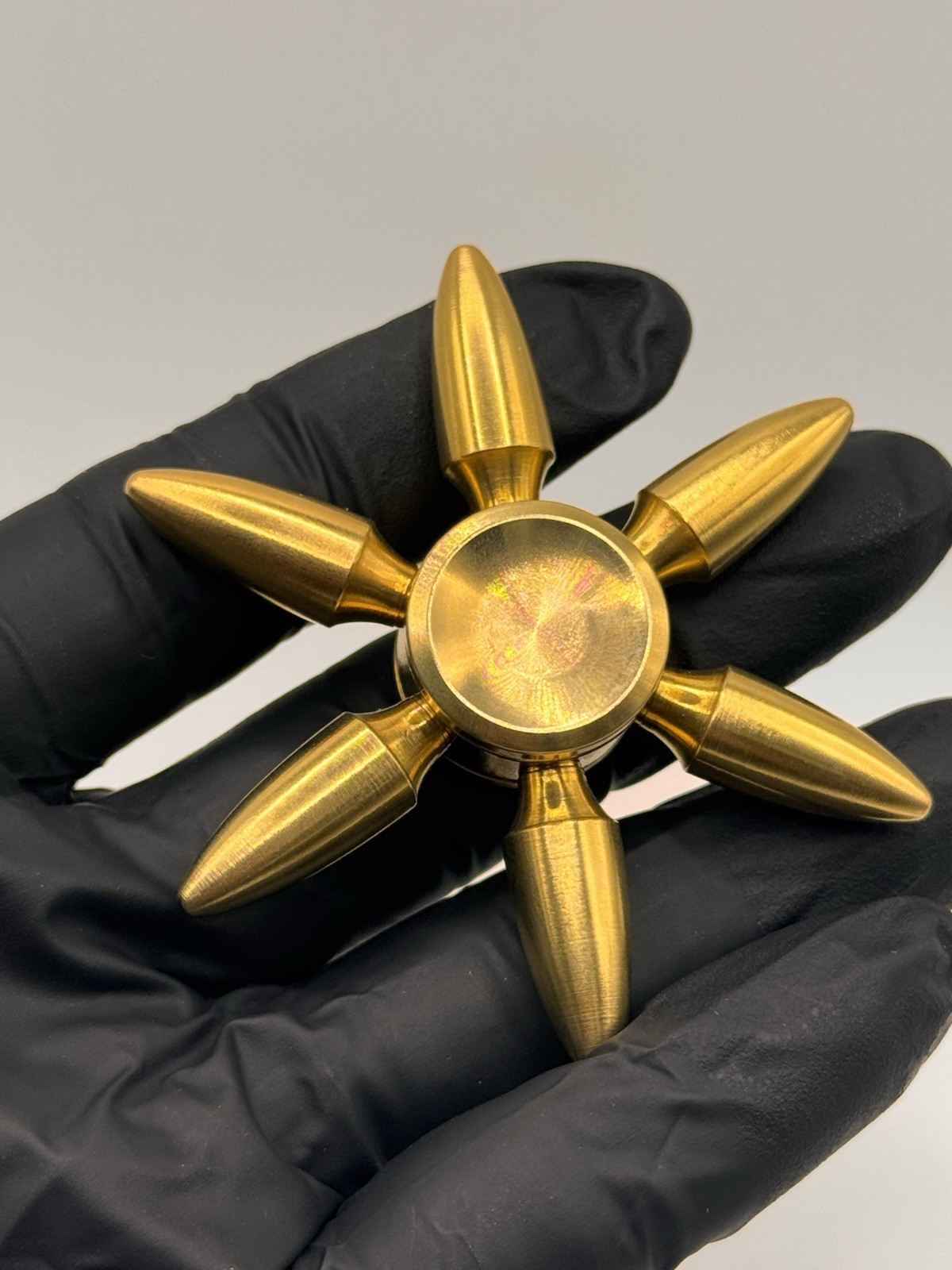 Gold Bullet Metal Brass Fidget Spinner All Metal Toy Adults Kids Boys Girls