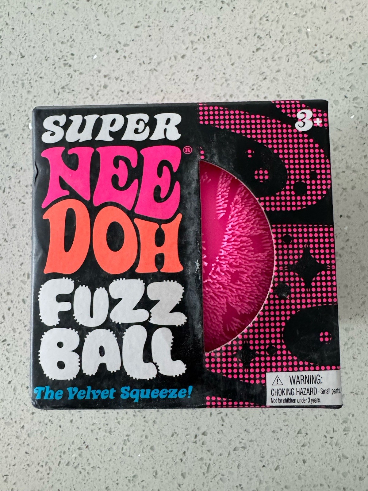 NeeDoh Super Fuzz Ball XL Velvet Squeeze Pink Fuzzball Squeeze Stress Ball NEW