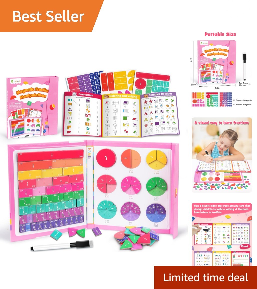 Comprehensive Magnetic Fraction Kit with Dry Erase Activity Card – 7.2×8.7in