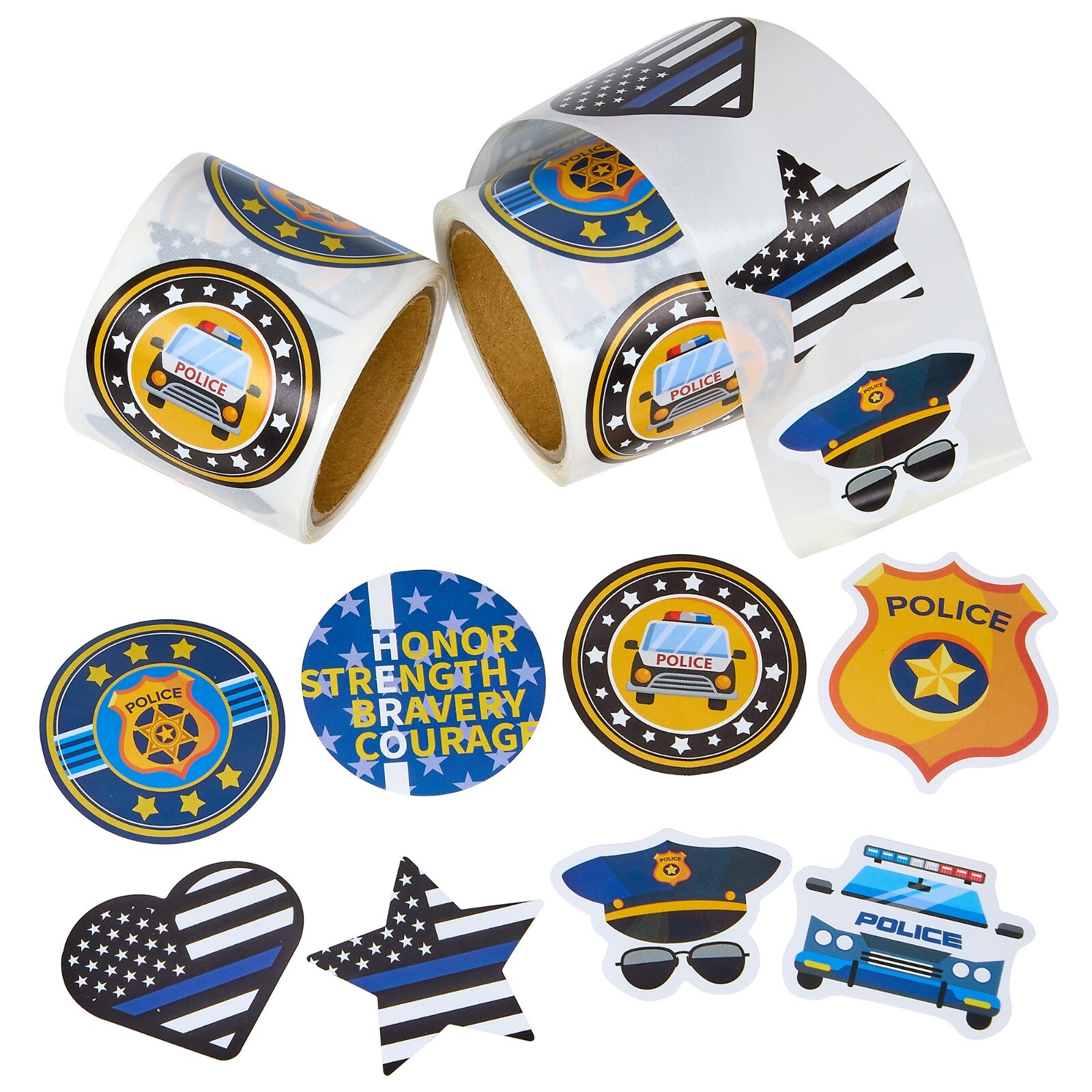 Police Stickers for Kids – 200 Pack of Law Enforcement Themed Designs
