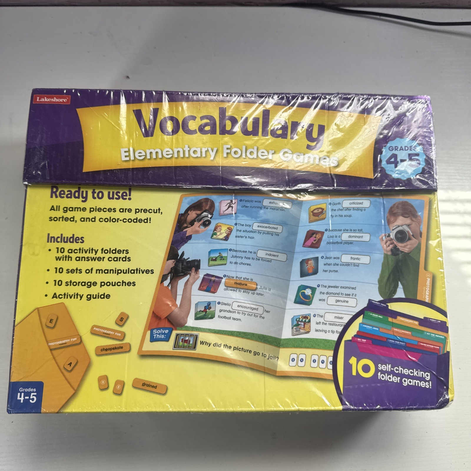 Lakeshore VOCABULARY Elementary Folder Games for Grades 4-5 BRAND NEW SEALED
