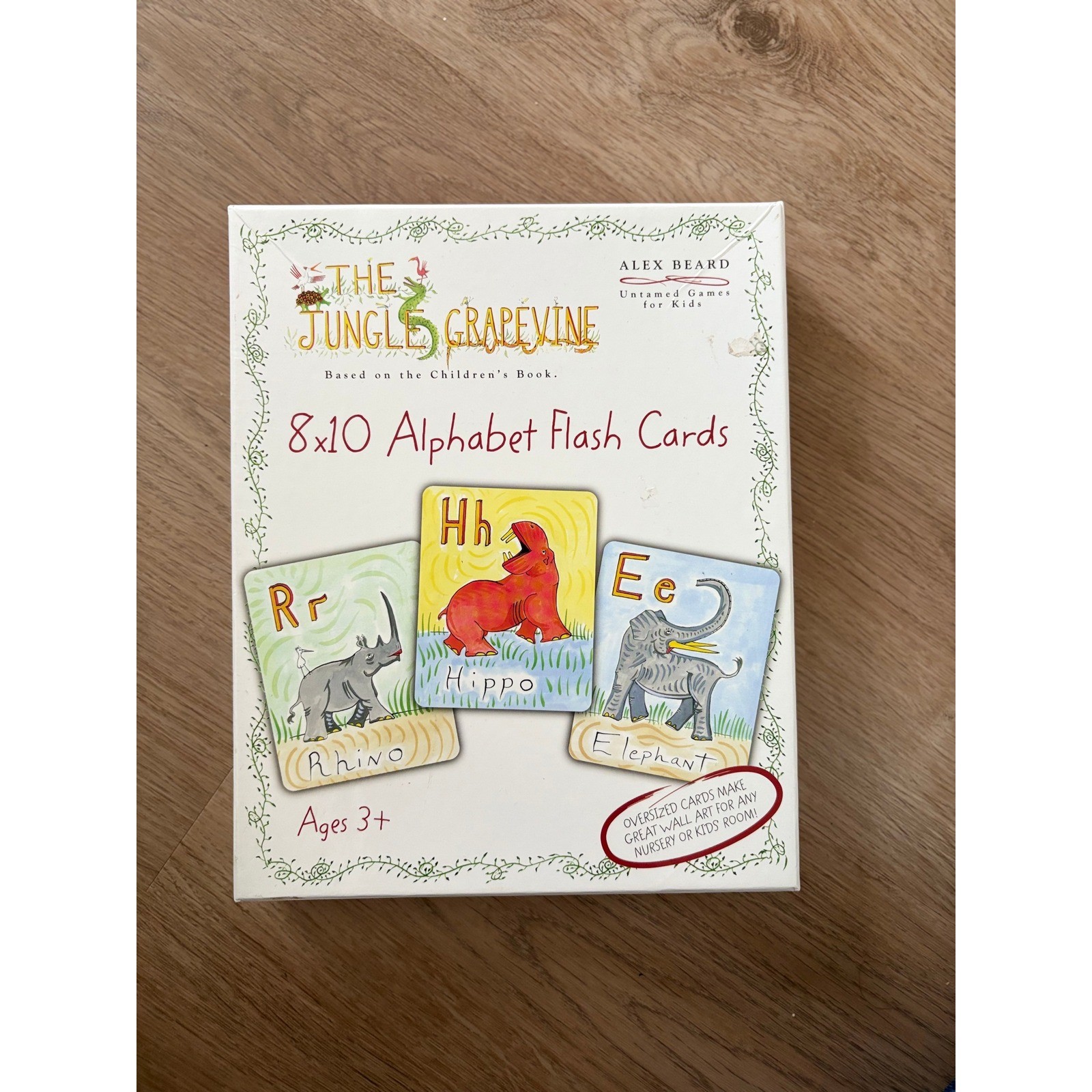 Alex Beard The Jungle Grapevine 8×10 Alphabet Flash Cards Montessori Waldorf 3+