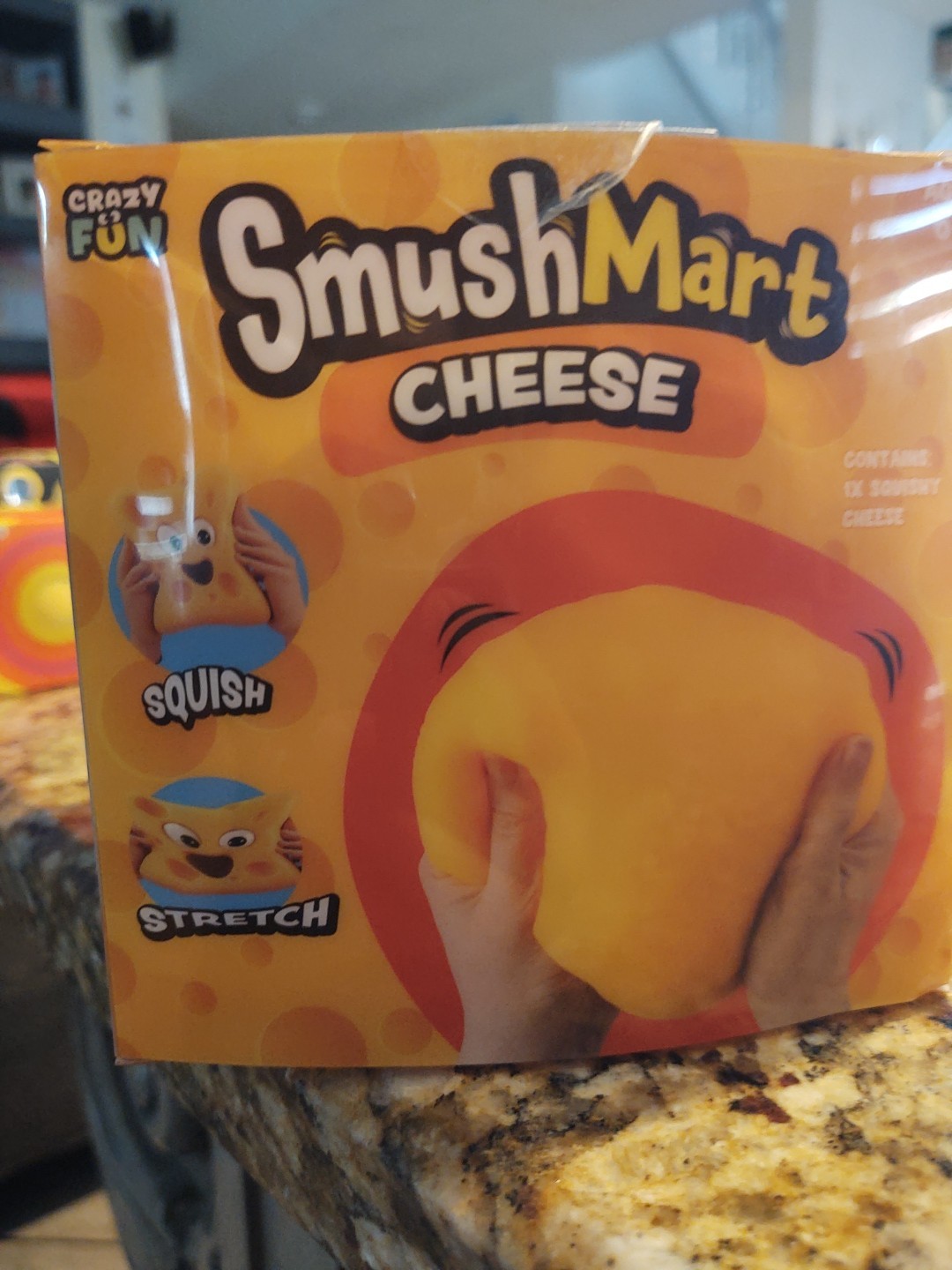 NEW Crazy Fun Smush Mart XL Cheese Squishy Toy – Food Fidget Squeeze Stress Ball