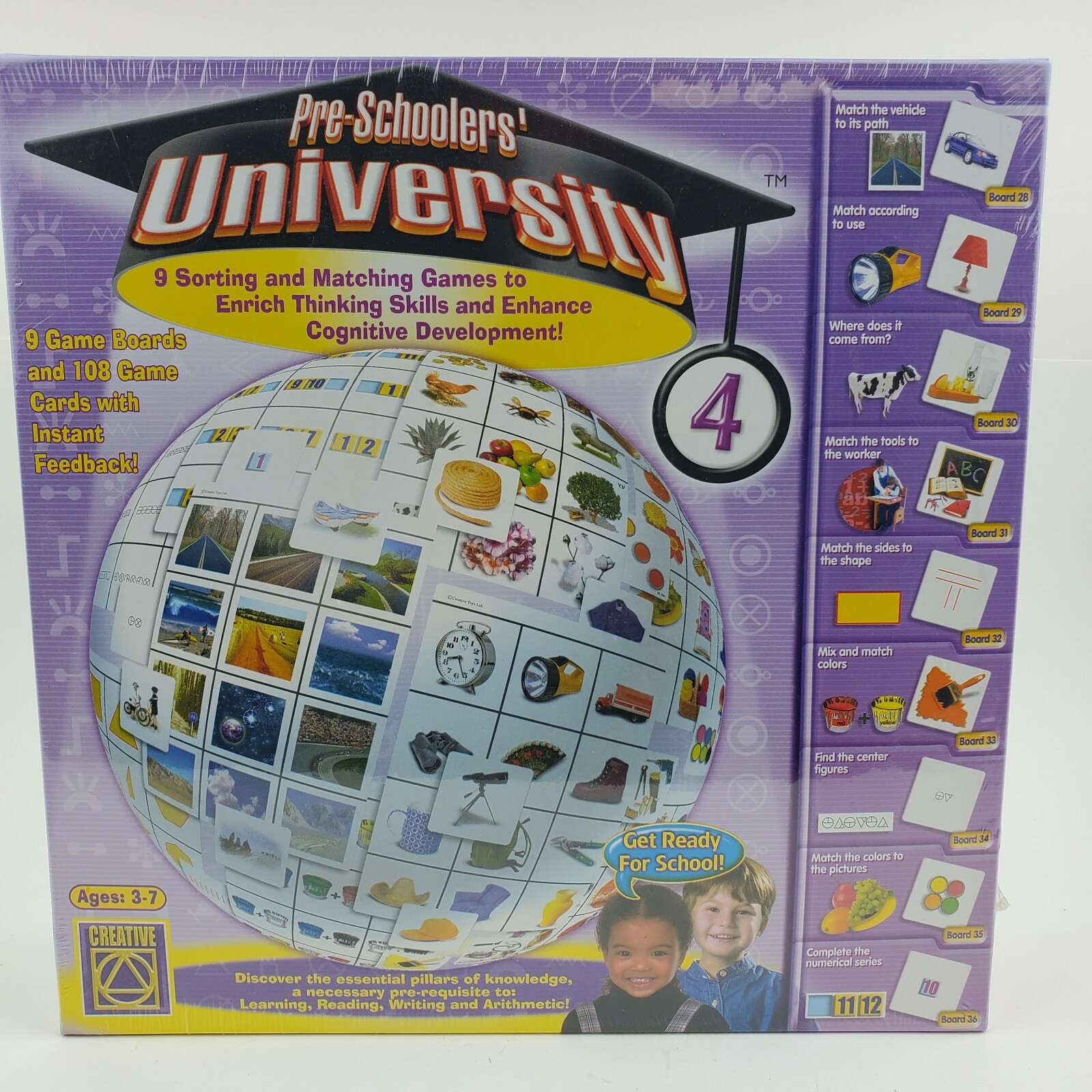 PRE-SCHOOLERS UNIVERSITY Matching Sorting Learning Game 2004 Creative Toys 5374