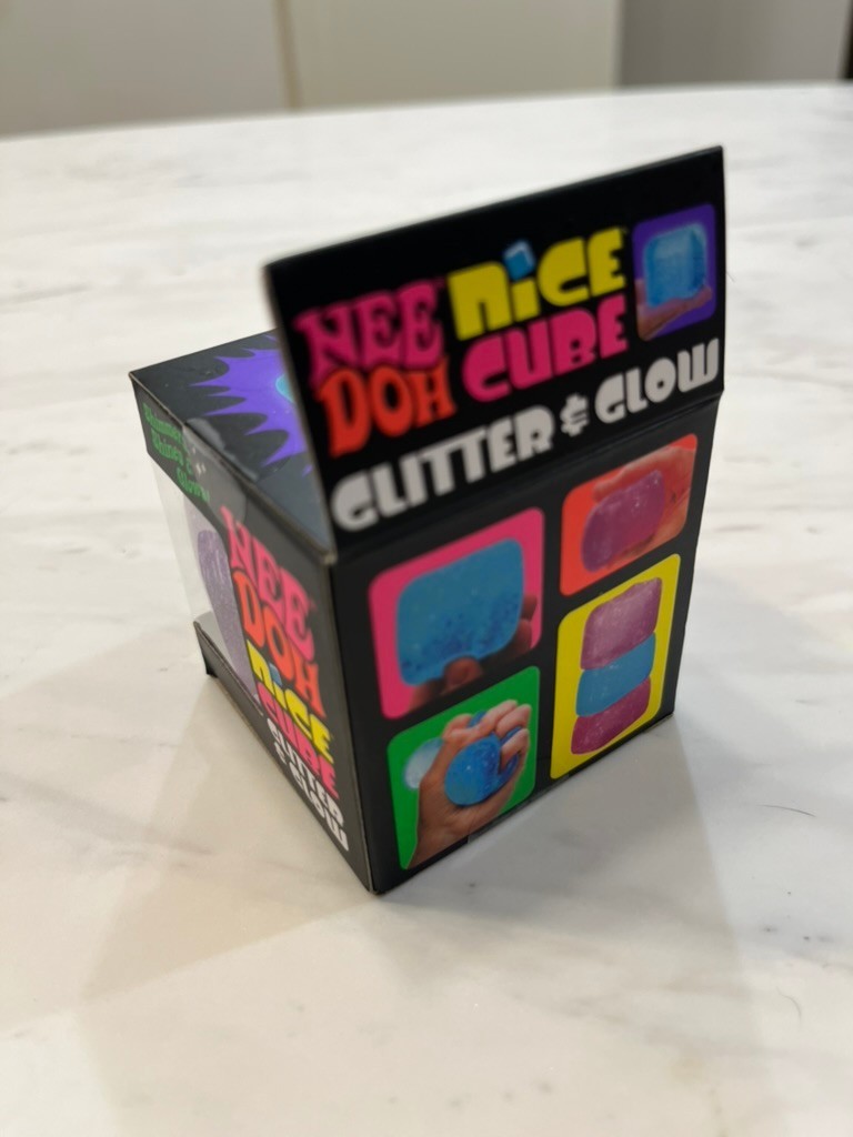 NeeDoh Nice Cube Glitter & Glow PURPLE, Authentic USA Seller, Ships Fast!