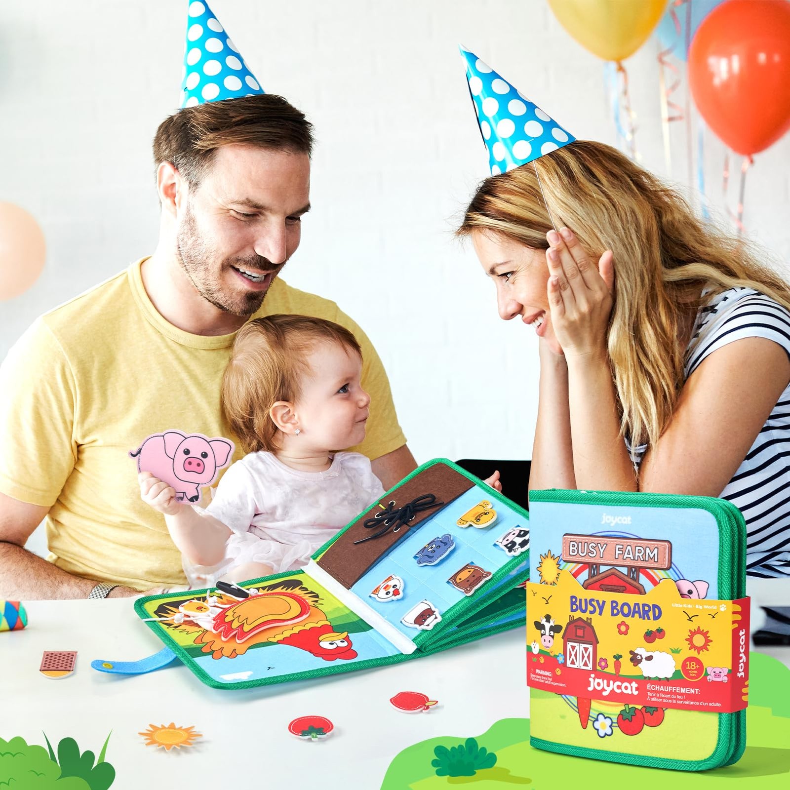 JoyCat Farm Busy Book for Toddlers 1–3 – Quiet Medium, Multicolored