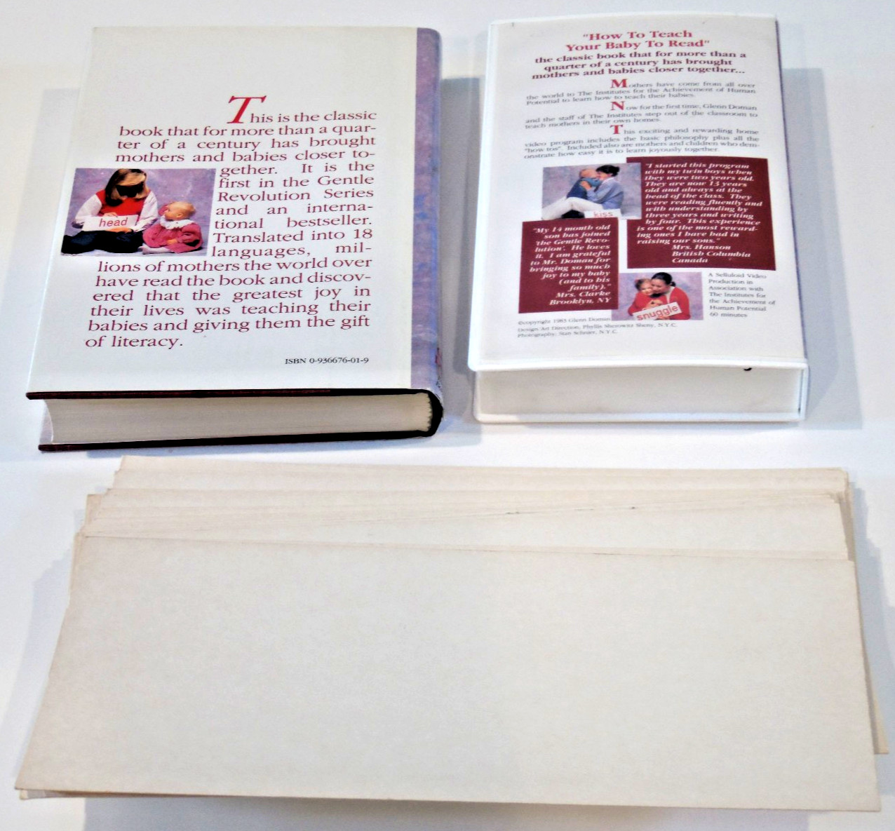 How To Teach Your Baby MATH READING KNOWLEDGE PHYSICALLY Glenn Doman Books Cards