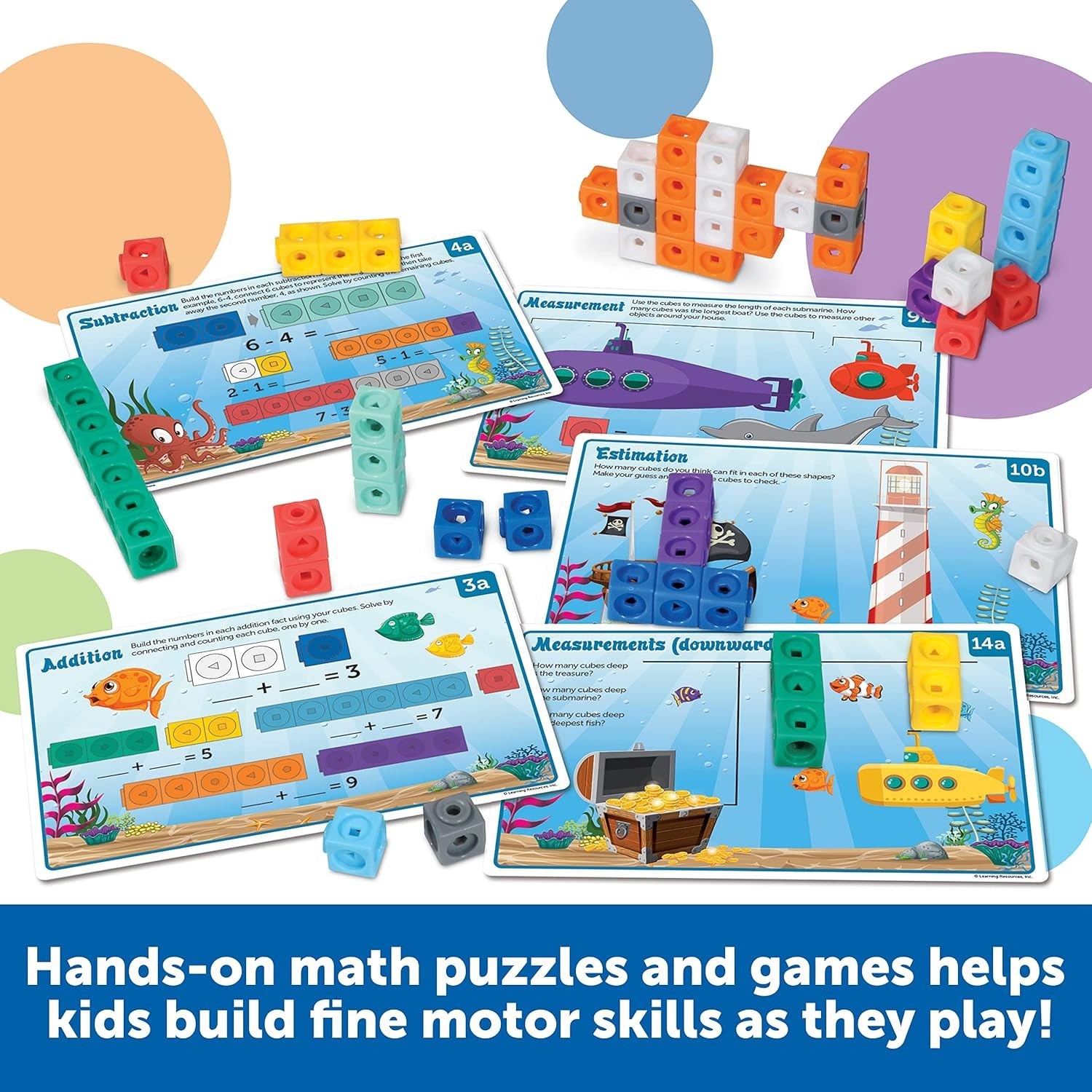 115-Piece MathLink Cubes Set for Kindergarten: Dive into Sea-Themed Learning Fun