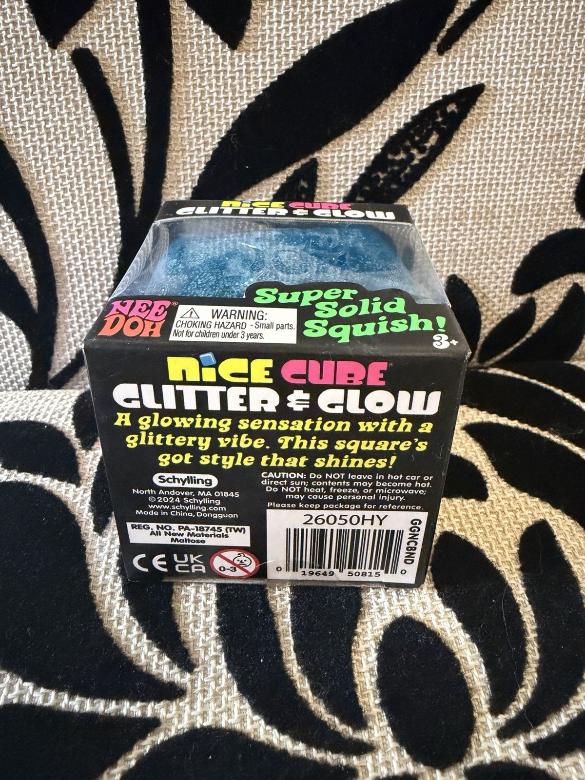 💙Authentic Schylling NeeDoh Blue Nice Cube Glitter and Glow