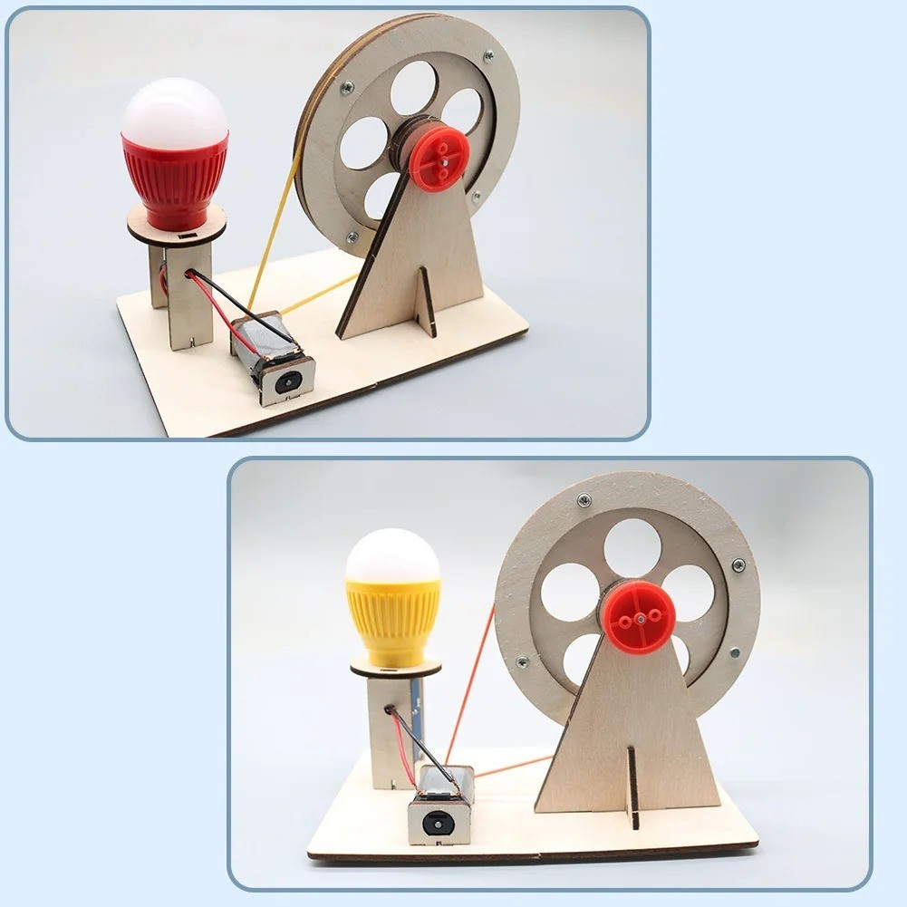 Funny DIY Mini Hand Crank Generator DIY Science Experiment Kit & Education Model