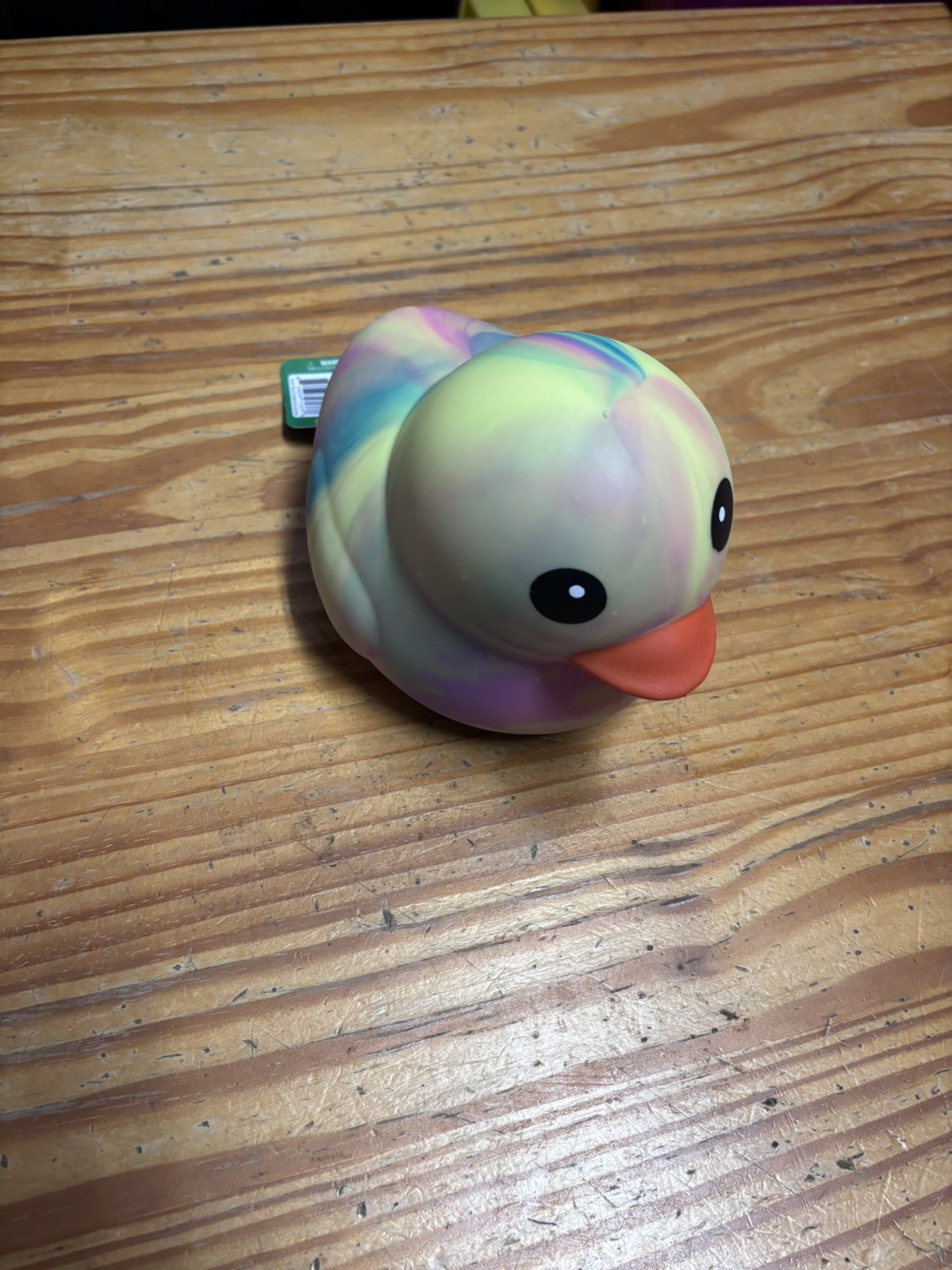Squeezy Tie Dye Rubber Duck Squishy Sensory Fidget Toy Multicolor Yellow NWT
