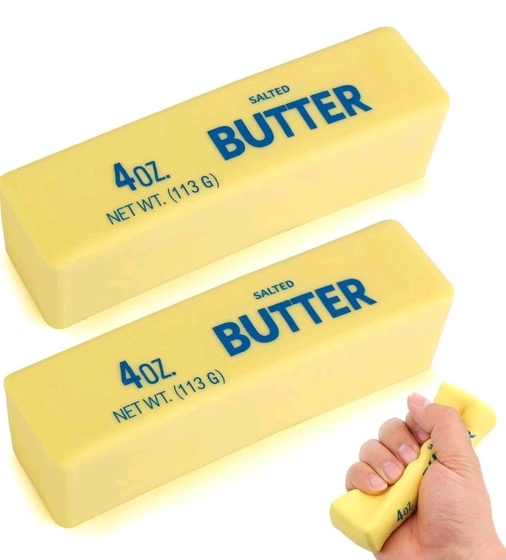 2pc Butter Stick Squishy Fidget Toy Soft Stress Relief Anxiety Squeeze