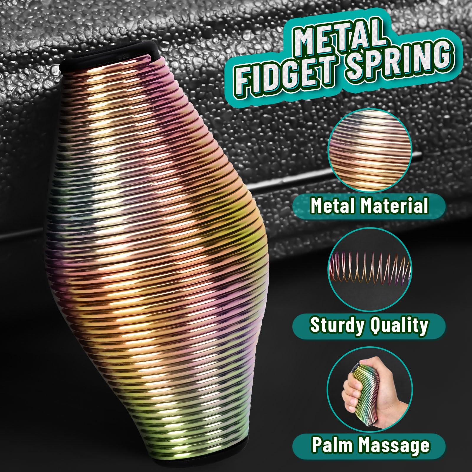 Metal Fidget Spring Toys Adults, Easter Basket Stuffers 2 * 2 * 3.8 inches