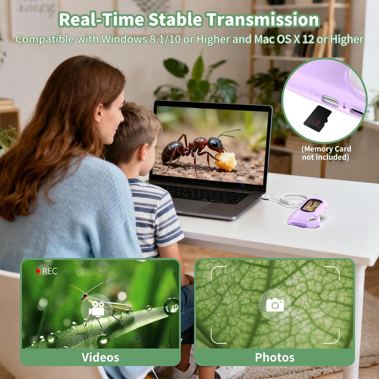 Microscope for Kids Handheld Mini Portable Digital Rechargeable 1000X Boy Girls