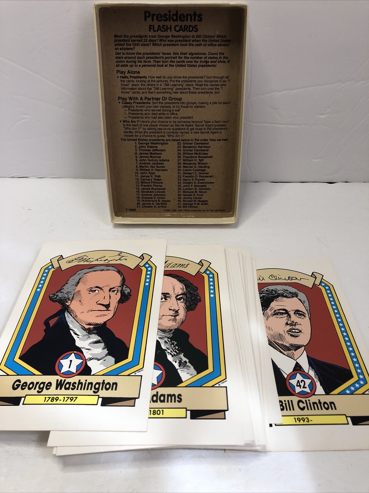 1992 Presidents of the United States (Trend Enterprises) Washington to Clinton