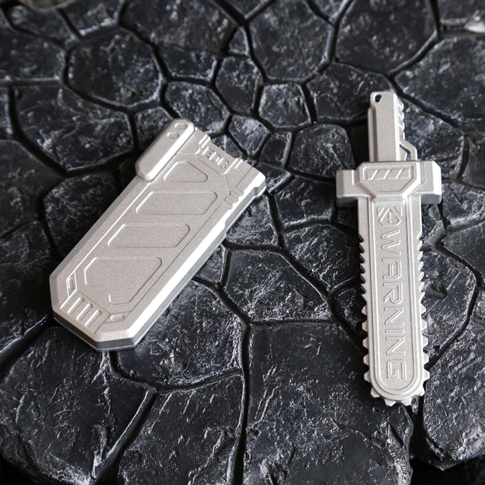 Sky-Breaker Sword Fidget Slider, Metal Medium, Frosted Silver