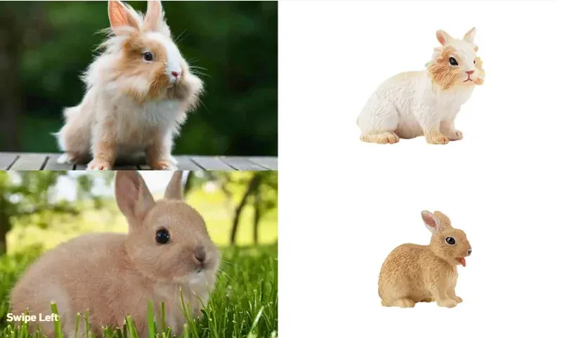 12Pcs Simulation Rabbit Farm Animal Model Toy Mini Rabbits Figures Dolls Action