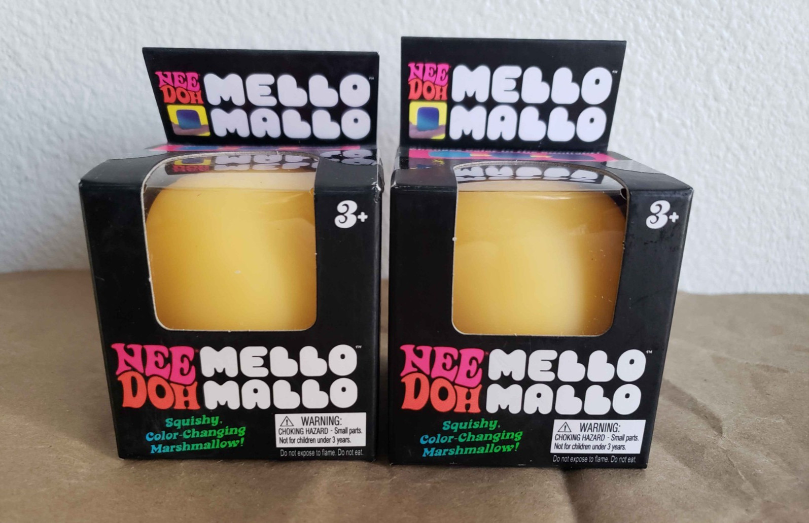 Lot Of 2 NEW Authentic Yellow NeeDoh Mello Mallo Color Change Squishy Viral Toy