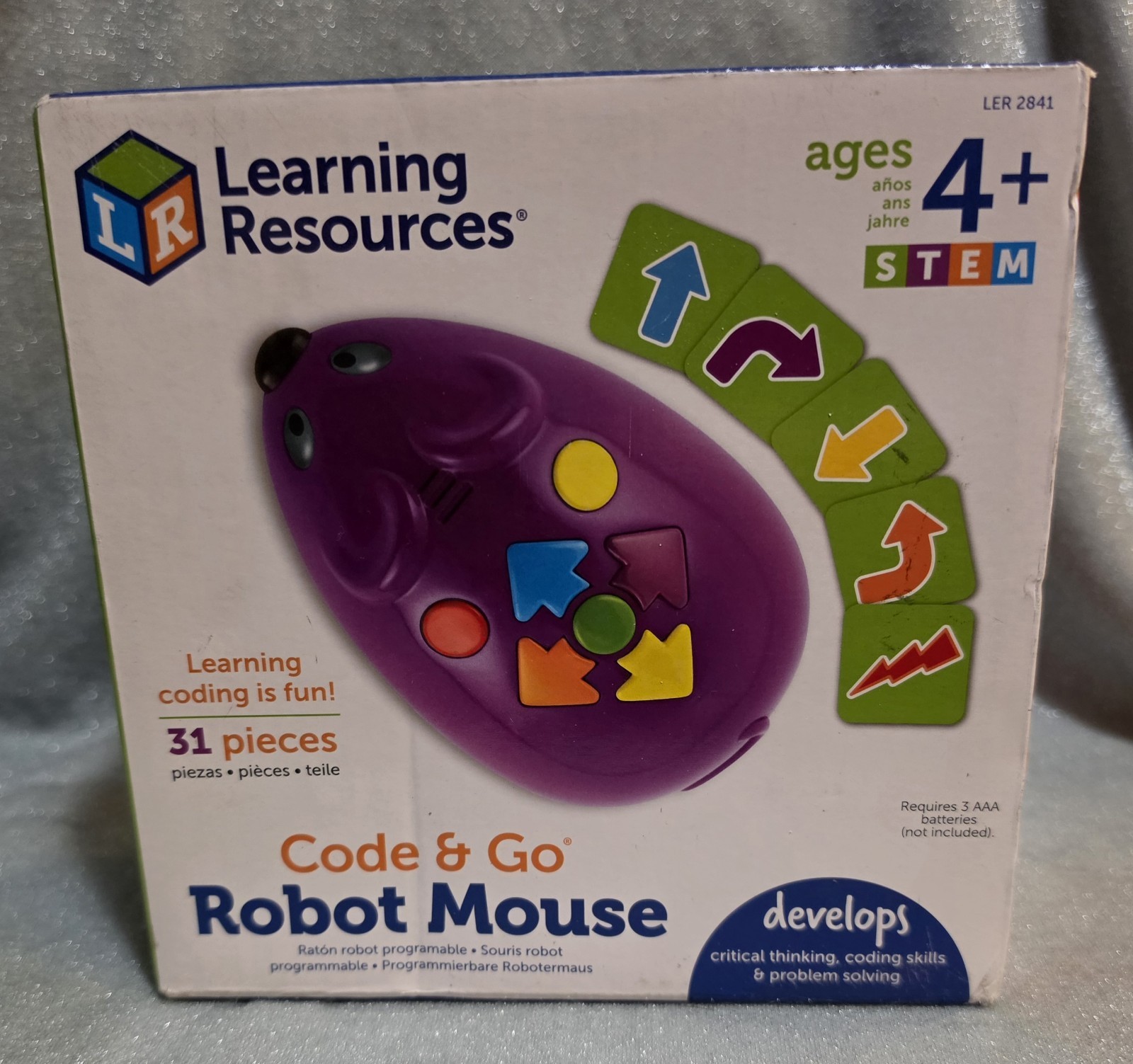 Learning Resources Code & Go Robot Mouse, Coding STEM Toy, 31 Piece Set NIB