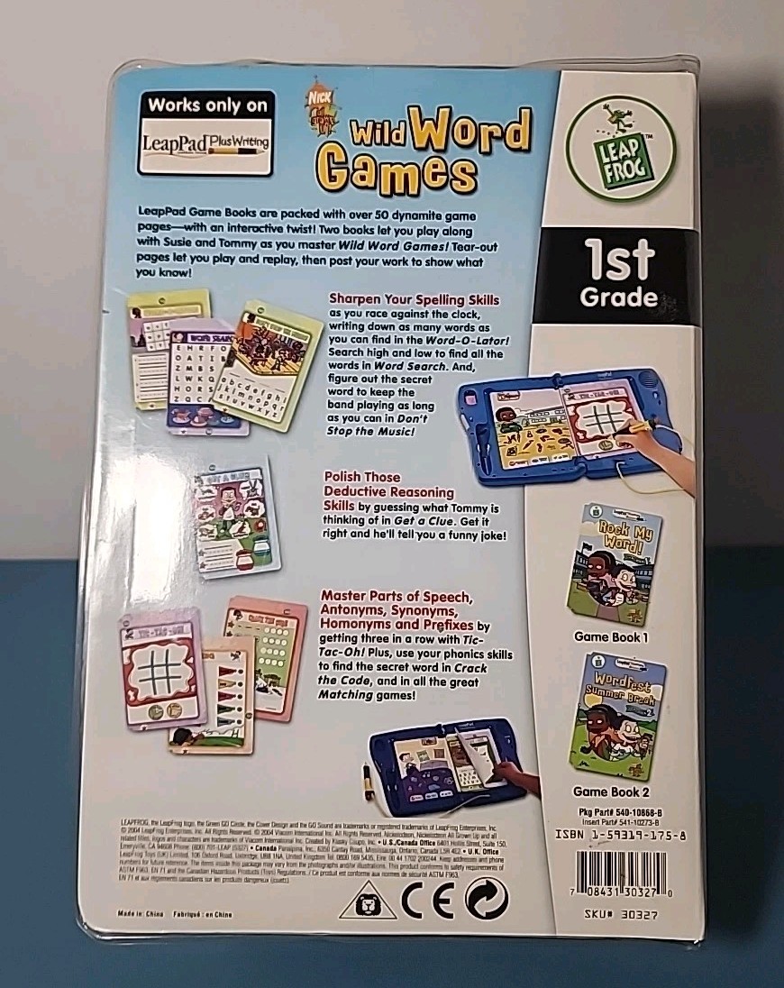 LeapPad PlusWriting LEAP frog Wild Word Games W/ 2 books SEALED 1st grade NEW