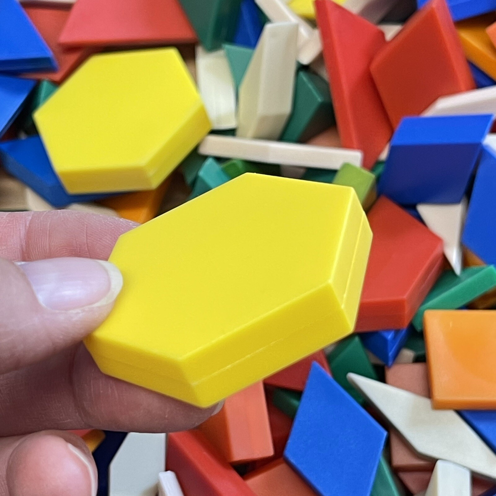 Vtg MATH MANIPULATIVES Plastic Tangram Pattern BLOCKS 4 Lbs MIXED LOT Class Home