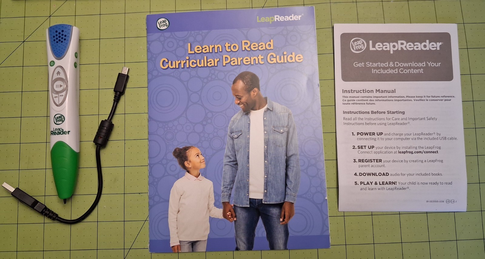 LeapFrog Leap Reader Rechargeable Pen w/ Cable Tested Working + 10 Book Set