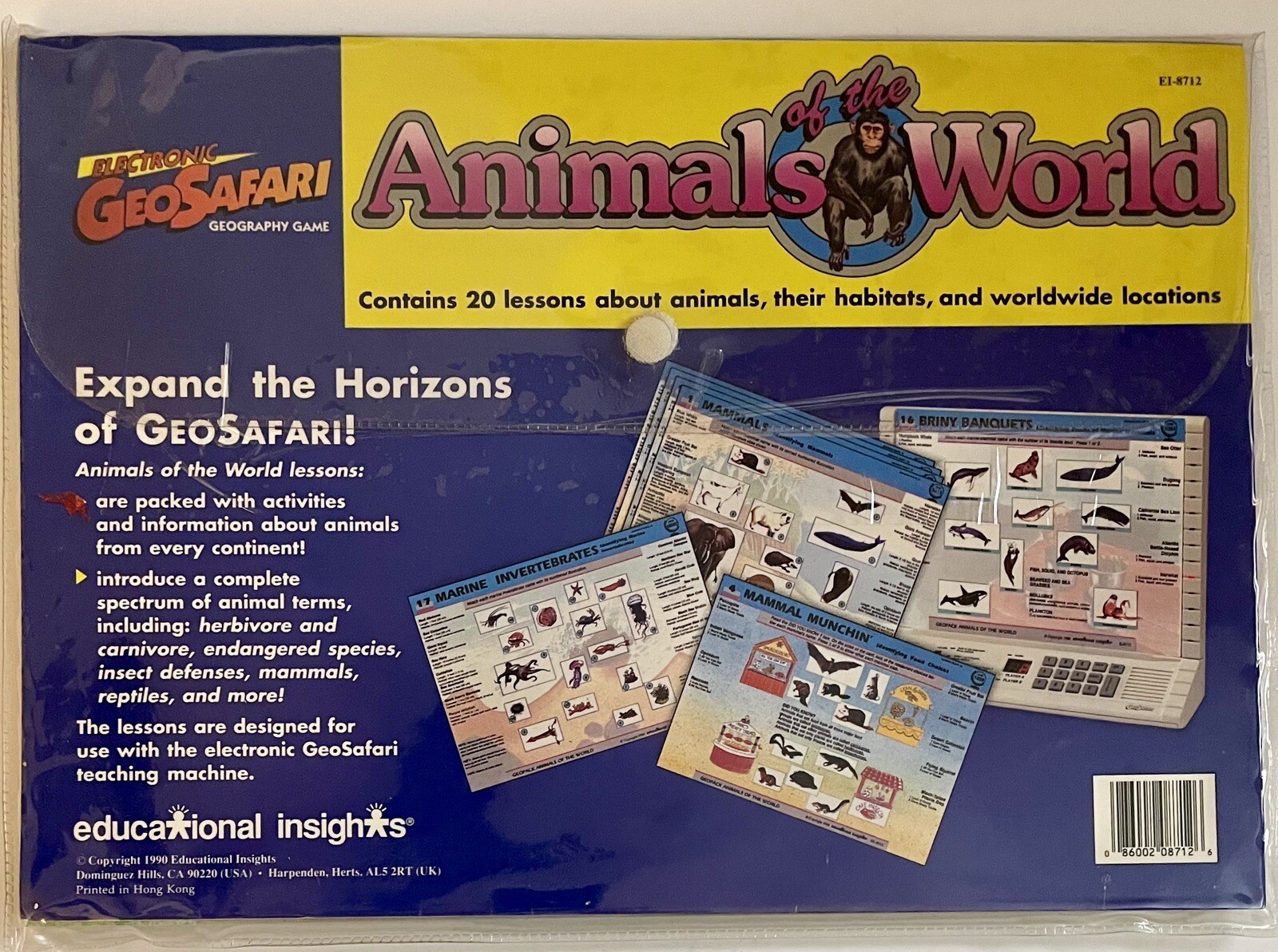 GeoSafari ANIMALS OF THE WORLD Educational Learning Cards NOS EI-8712 COMPLETE