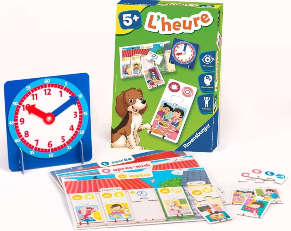 Ravensburger – Educational game – Time / L’heure – Learning game in french