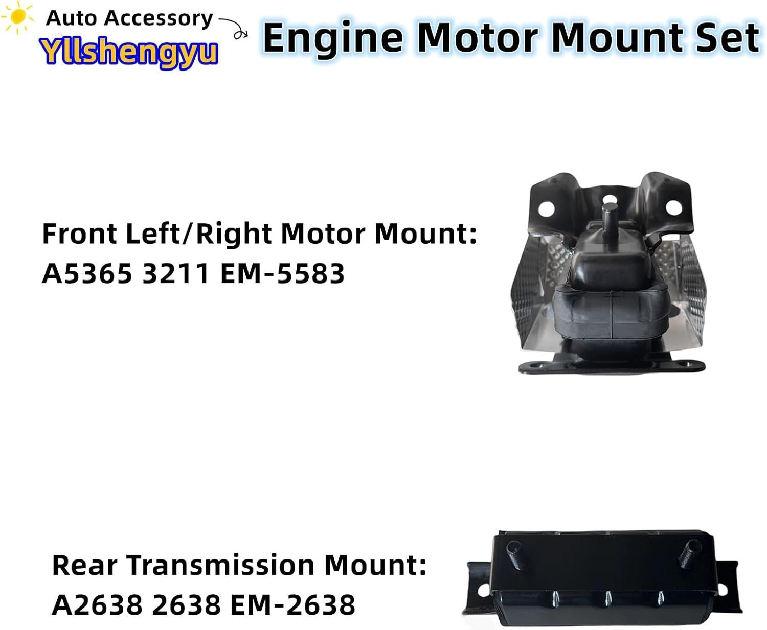 3Pcs Engine Motor Mount Kit – Compatible with Trucks & SUVs (Silverado 1500,
