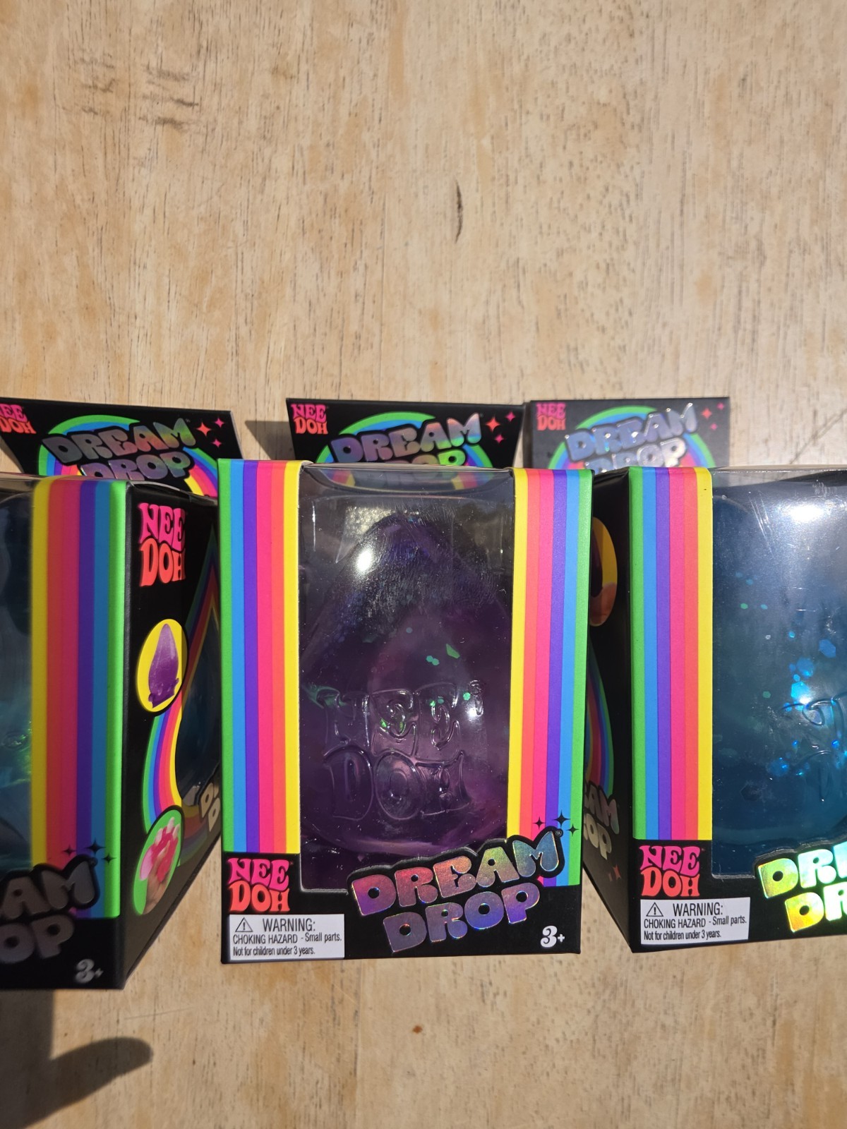​NeeDoh Dream Drop Lot of 3 Schylling Sensory Fidget Squish Toy Blue & Purple…