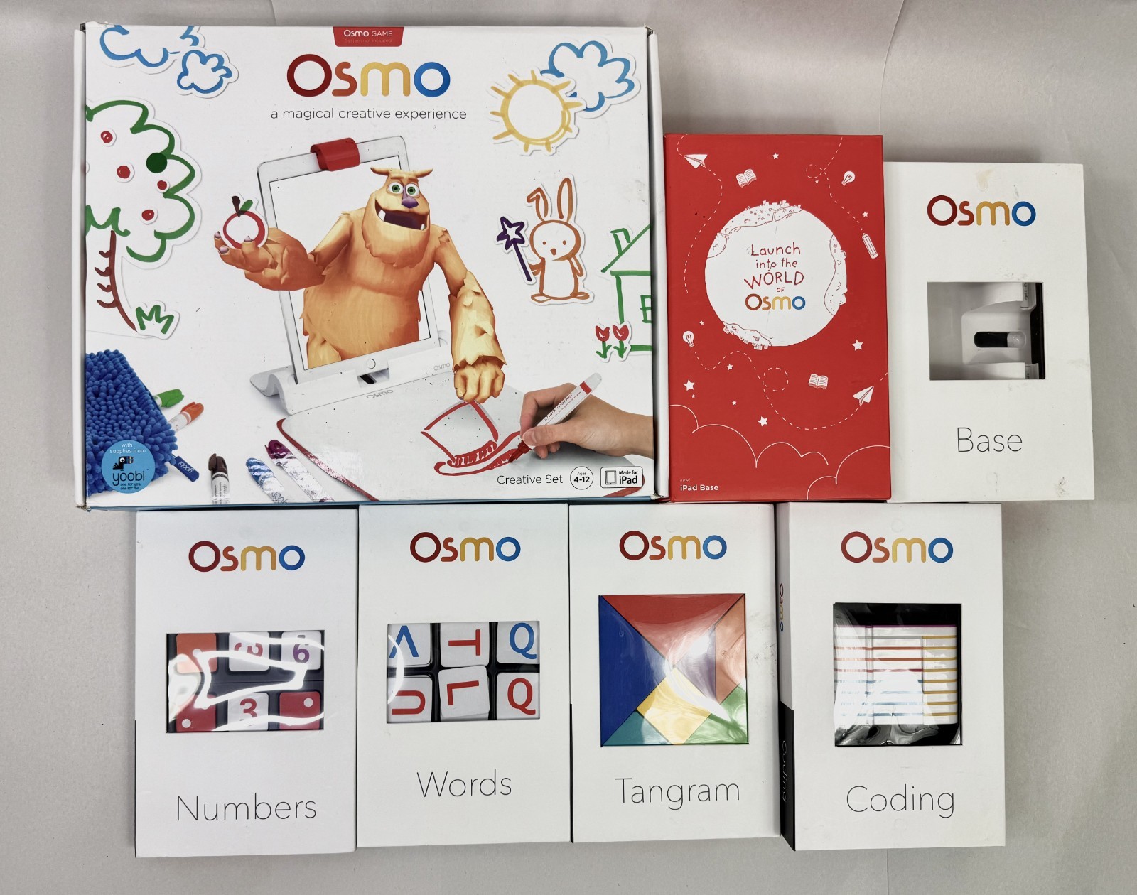 Osmo Educational iPad Game Lot Starter Coding Words Numbers Tangram