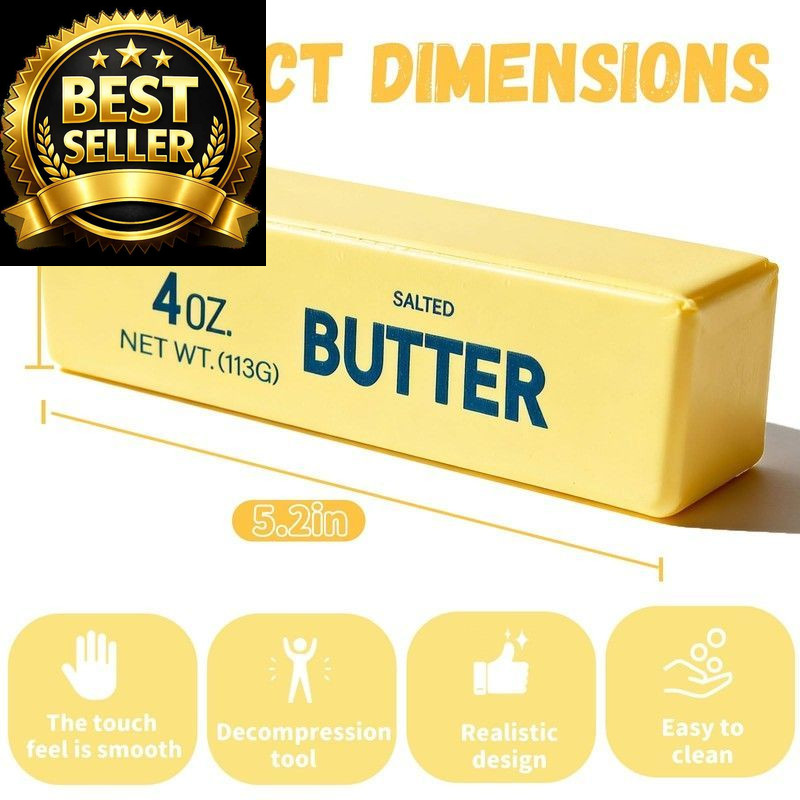 Slow Rebound Cute Butter Squeeze Stress Balls, 2026 New Realistic Soft 2PCS
