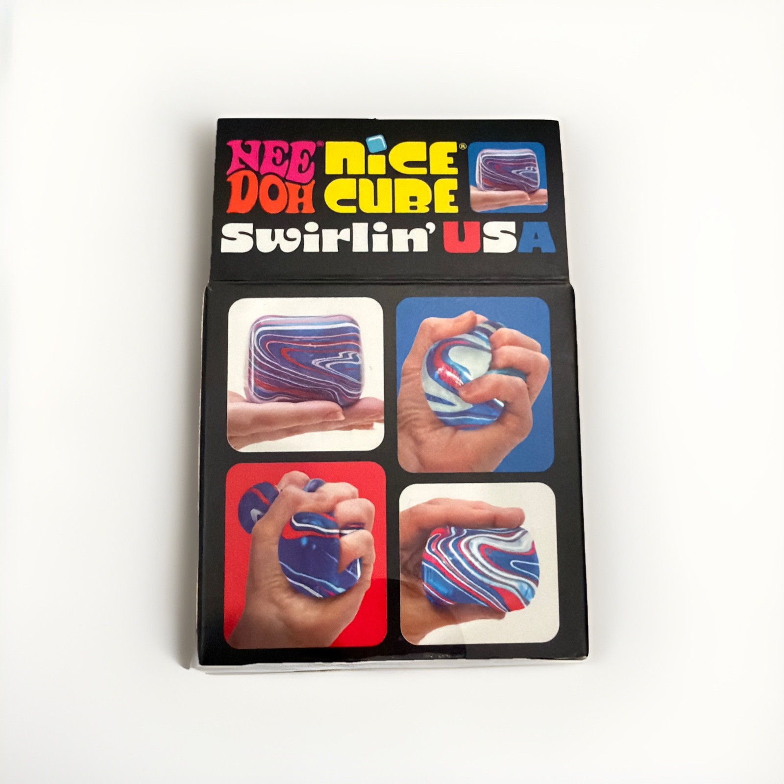 NeeDoh Swirlin’ USA Nice Cube Squish Sensory Toy