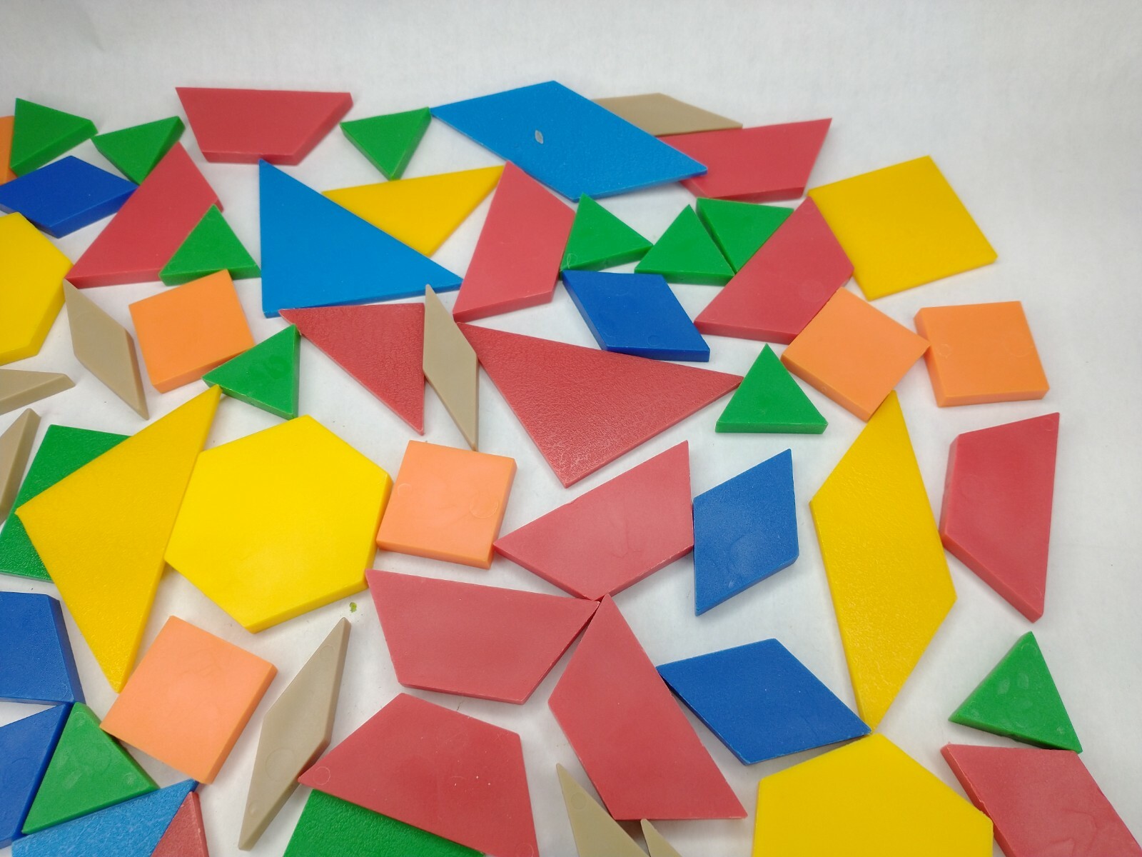 130 Piece Lot Geometric Shapes Plastic Multicolor